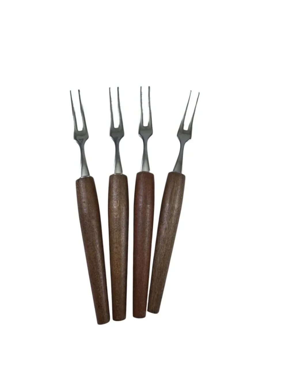 Stainless Steel & Rosewood Appetizer Hors D'oeuvre Set Mid Century Vintage 1960s
